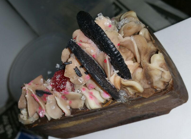 Chocolate Strawberry Creme Pie Soap Slice Romantic Scents Handmade Soap Pie Slices.png