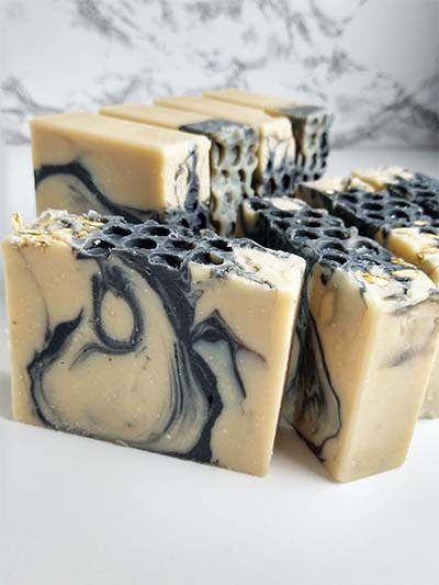 Oatmeal Milk Honey Soap with Activated Charcoal