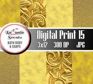 Gold Digital Print for Scrapbooking or Digital Print for Soap Wrapper Labels