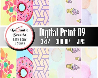 Donut Digital Print Download for Scrapbooking or Digital Print for Soap Wrapper Labels