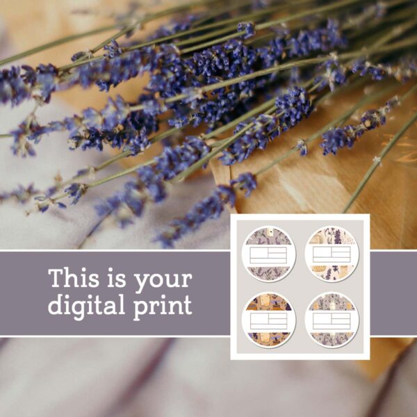 Lavender Digital Print #20 Circle Labels by Romantic Scents